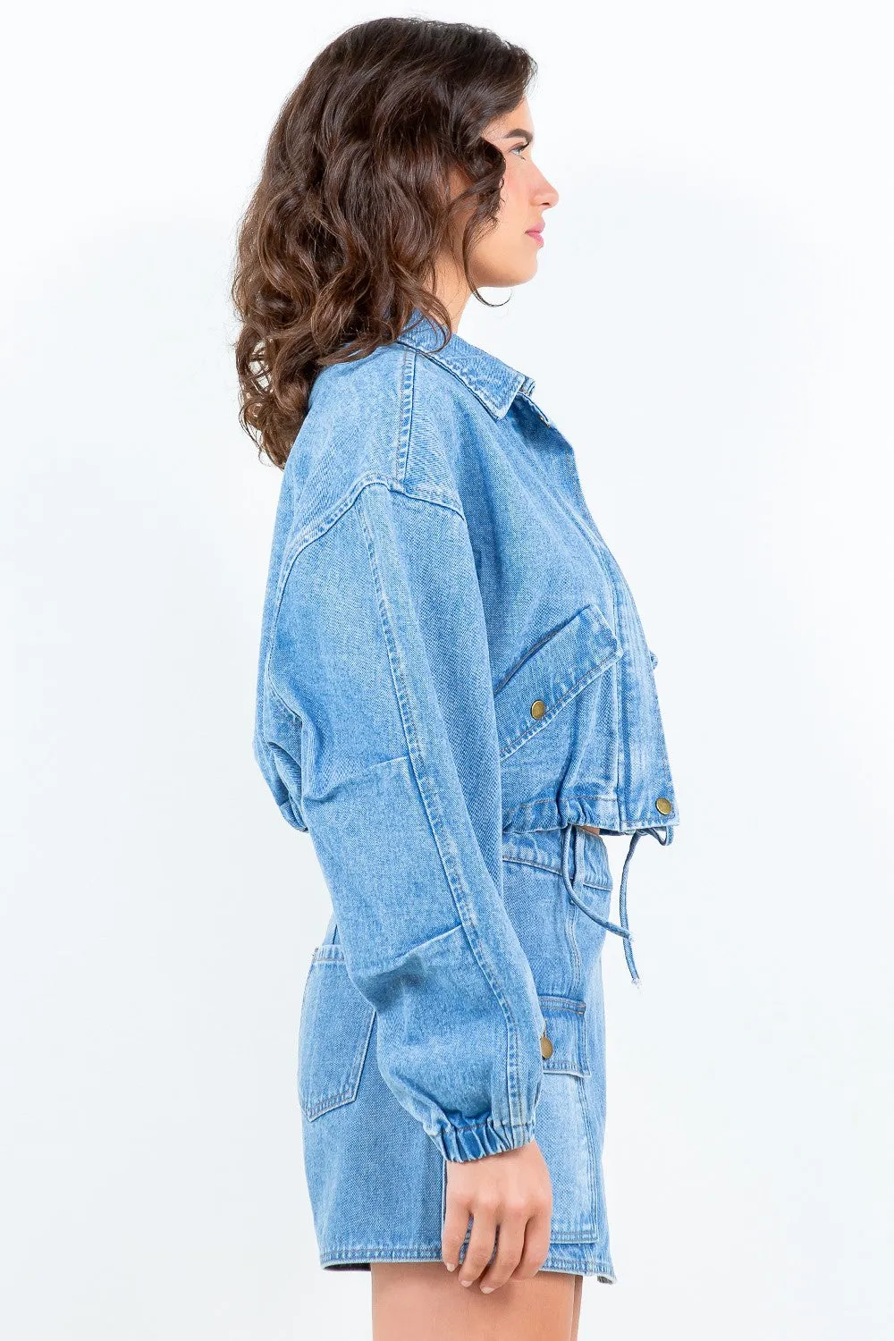 Cropped Drawstring Jacket by American Bazi