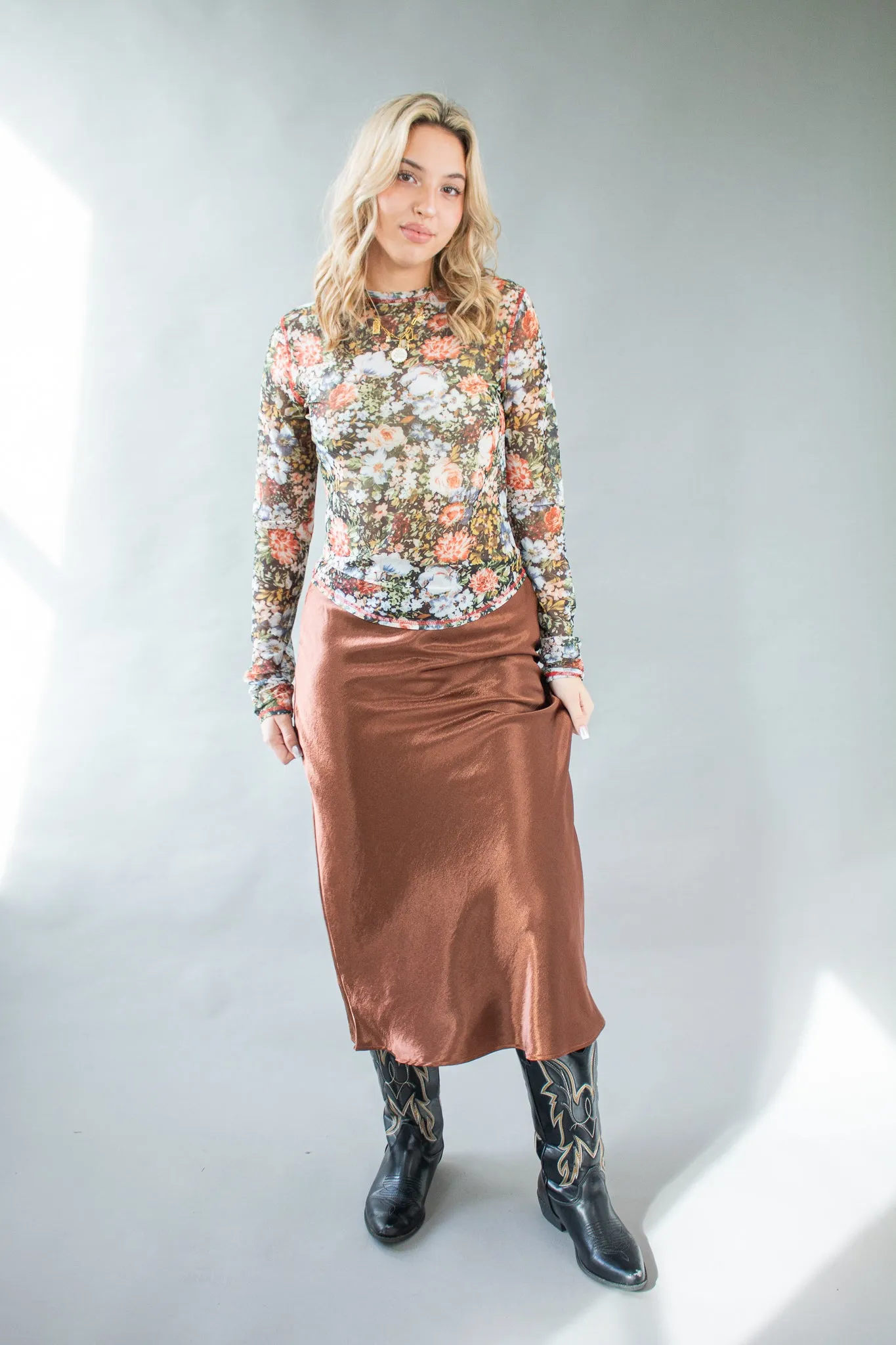 Darla Floral Mesh Top