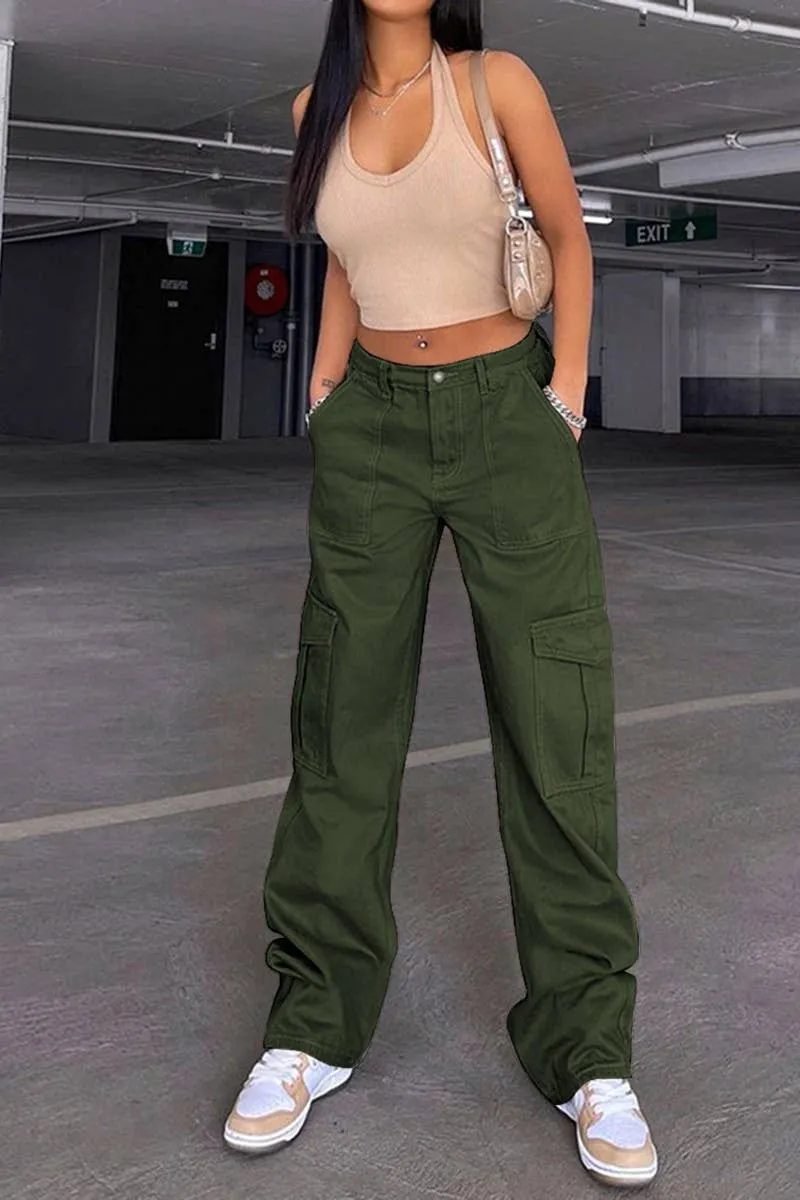 DENIM SEMI ELASTIC DESIGN CARGO PANTS_CWJP0180