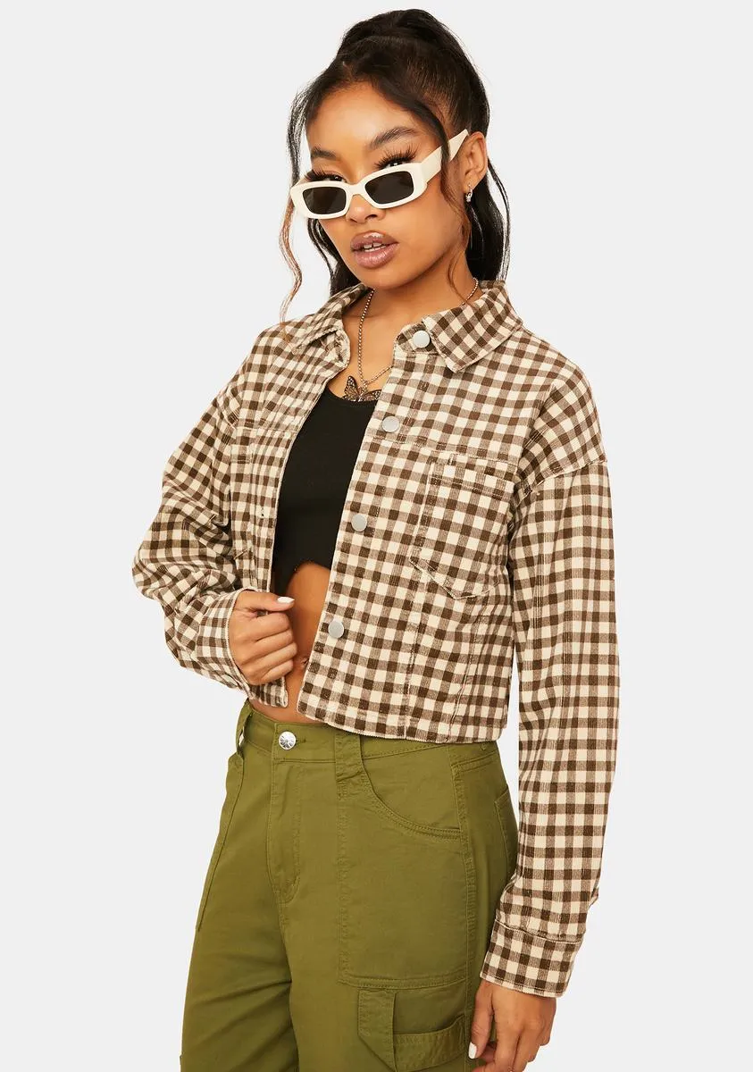 Don't Push Me Gingham Jacket