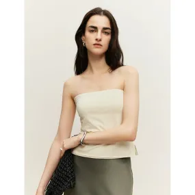 Double-Layer Knitted Tube Top