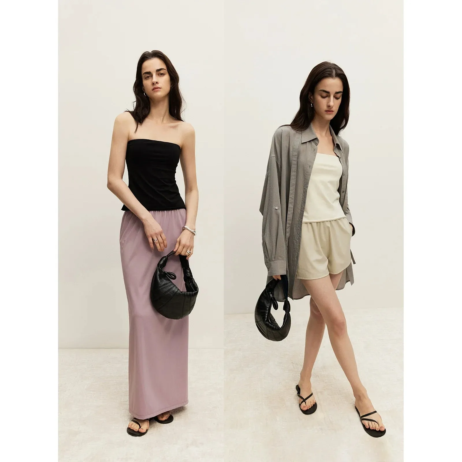Double-Layer Knitted Tube Top