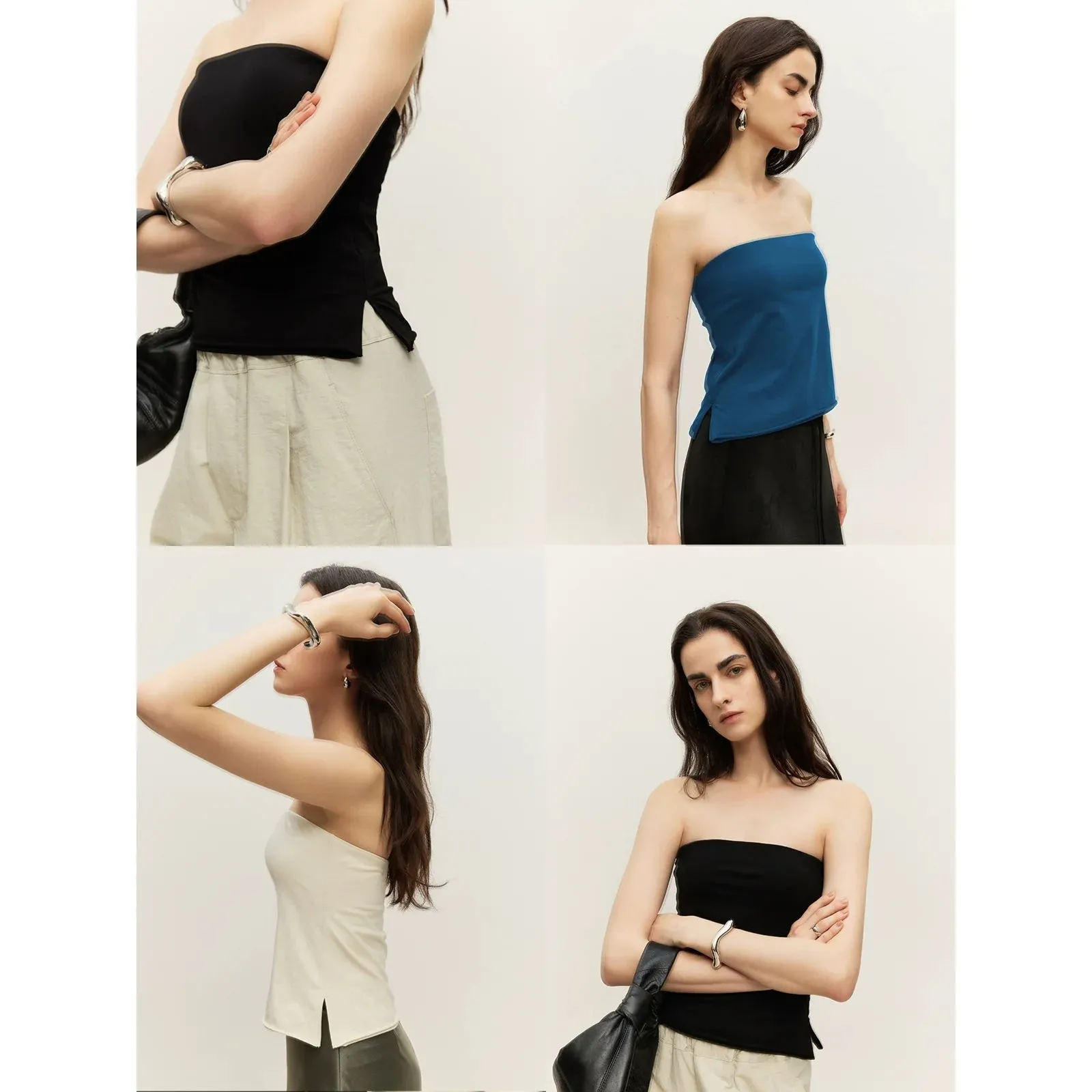 Double-Layer Knitted Tube Top