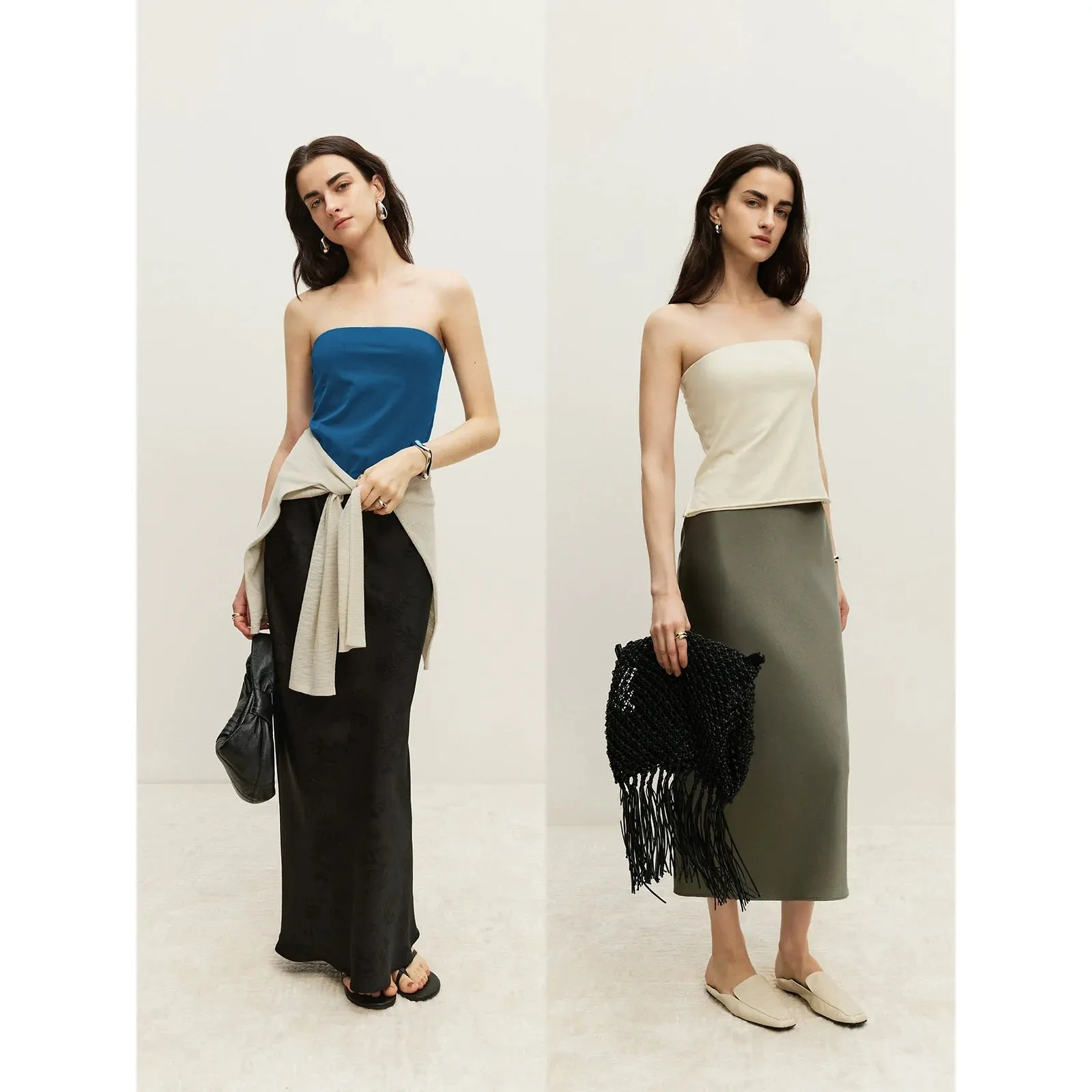 Double-Layer Knitted Tube Top