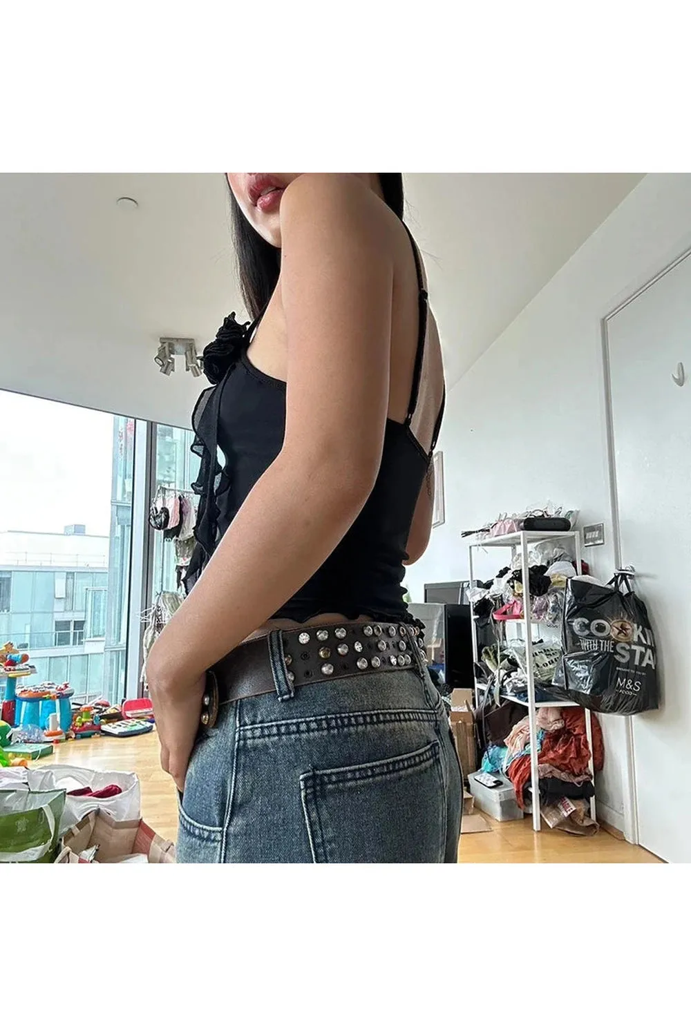 Double-layer Mesh Crop Top