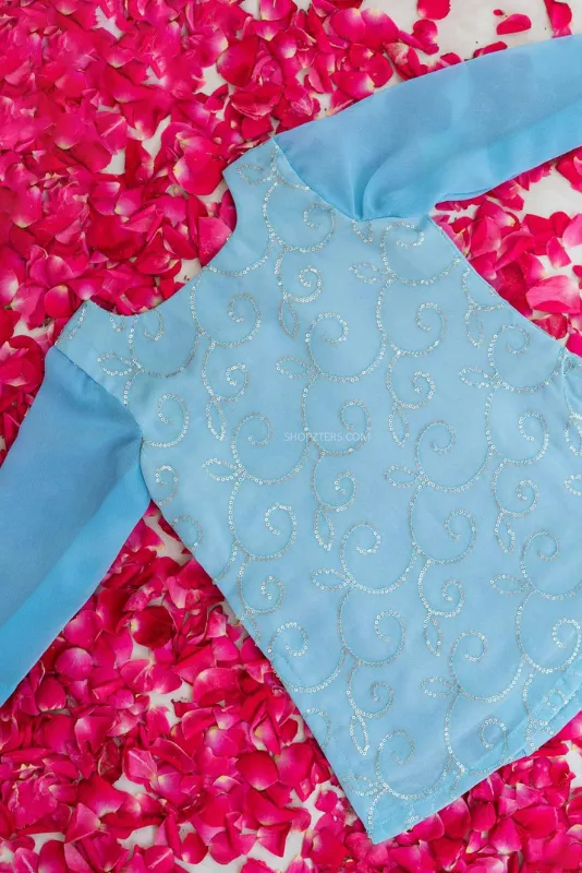 Dusty Blue Sharara Suit - Mini
