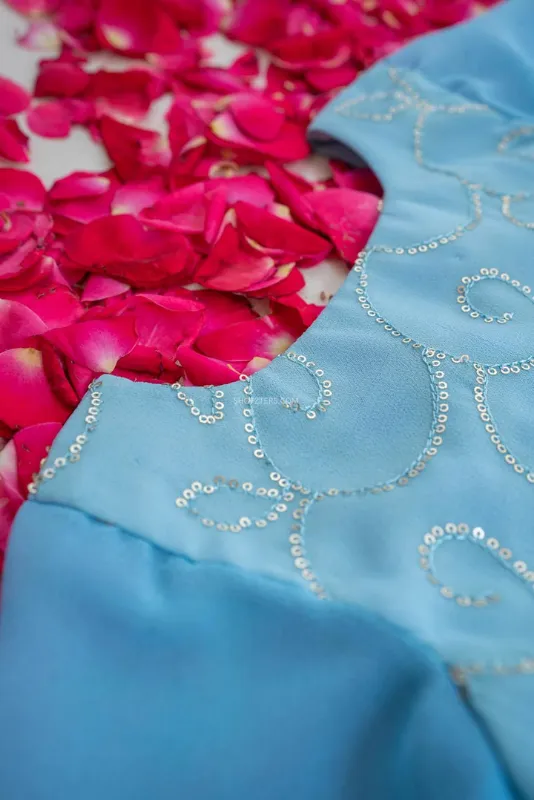 Dusty Blue Sharara Suit - Mini