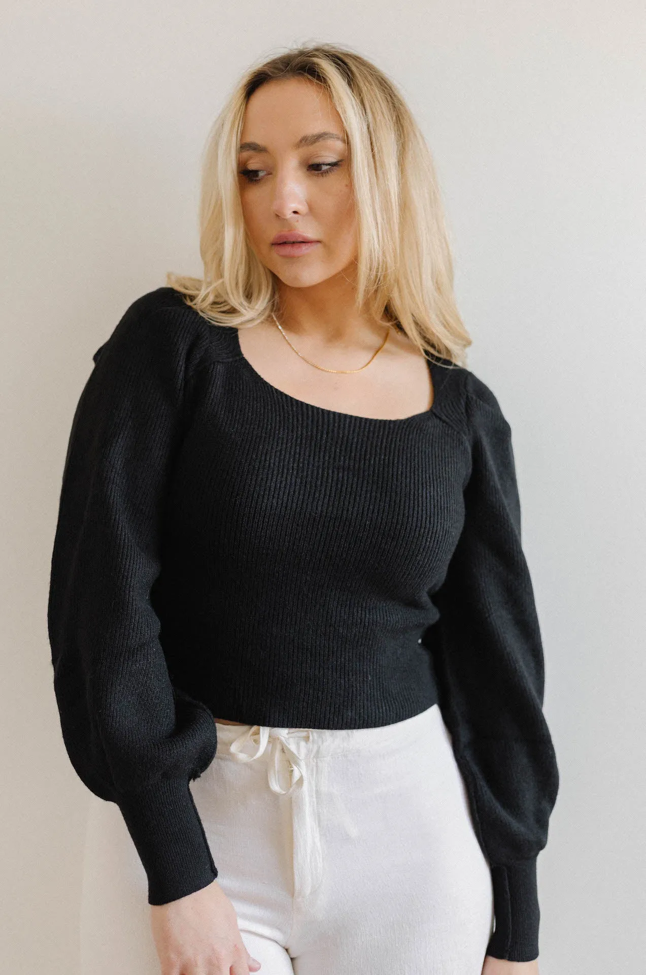 Eliza Square Neck Puff Sleeve Top