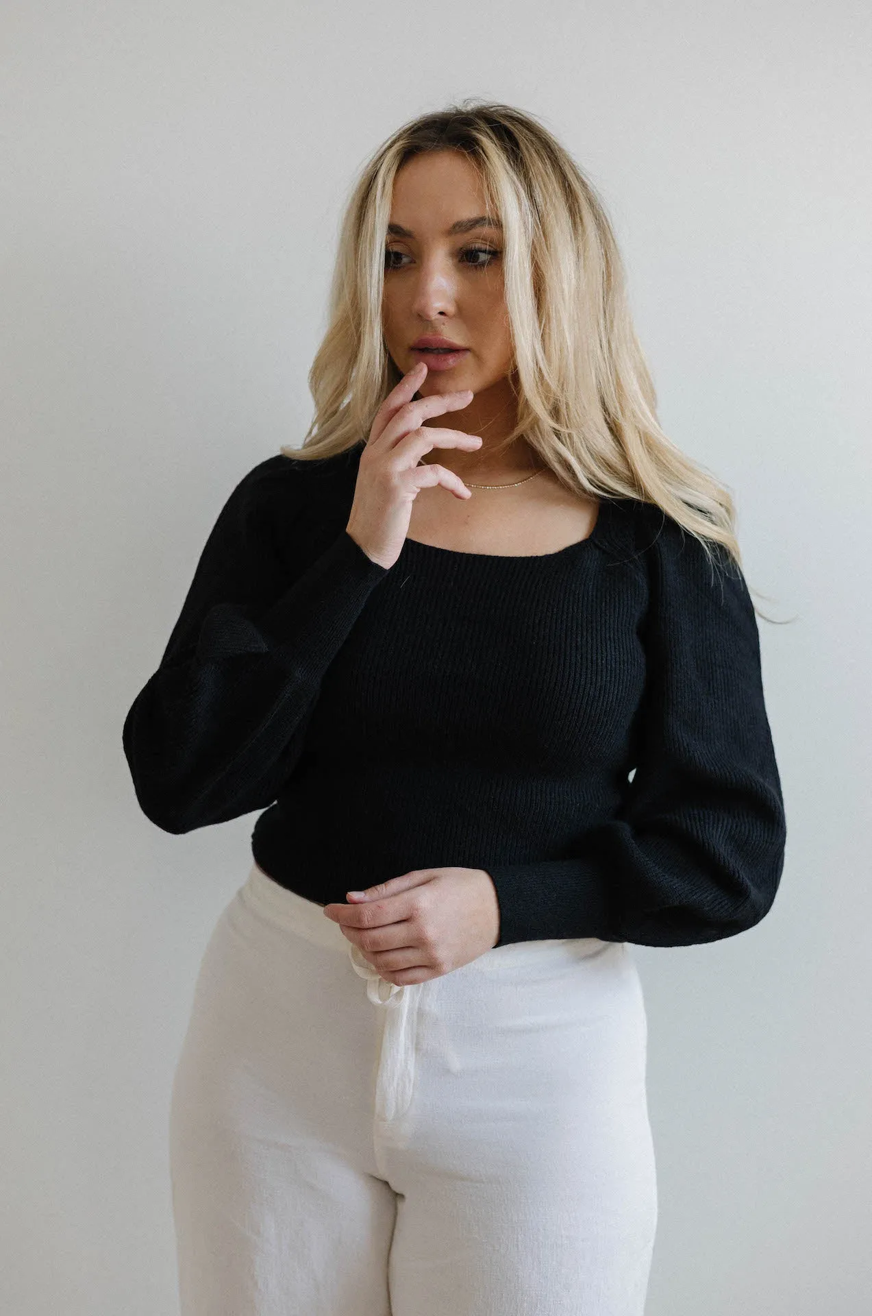 Eliza Square Neck Puff Sleeve Top
