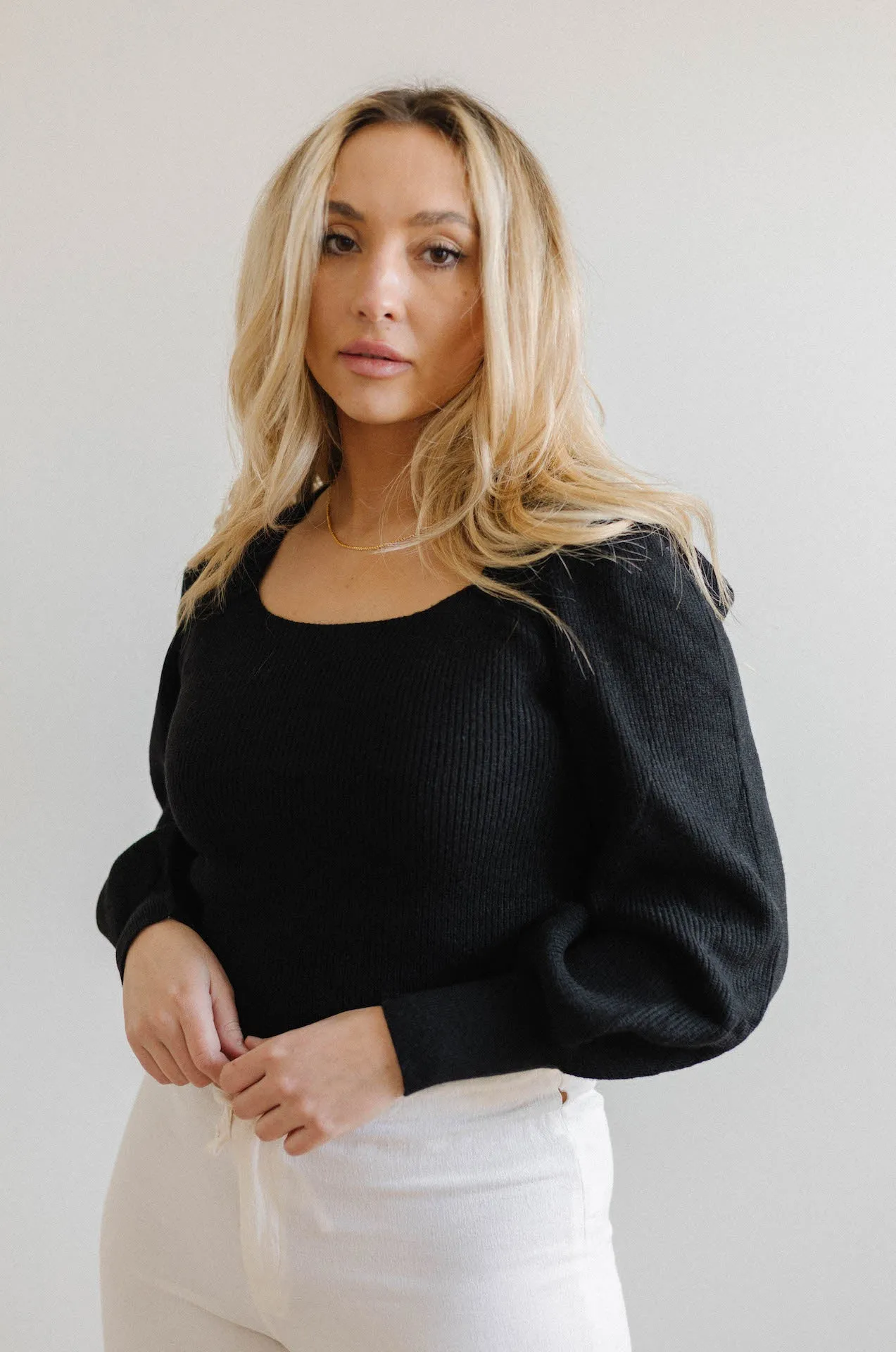 Eliza Square Neck Puff Sleeve Top