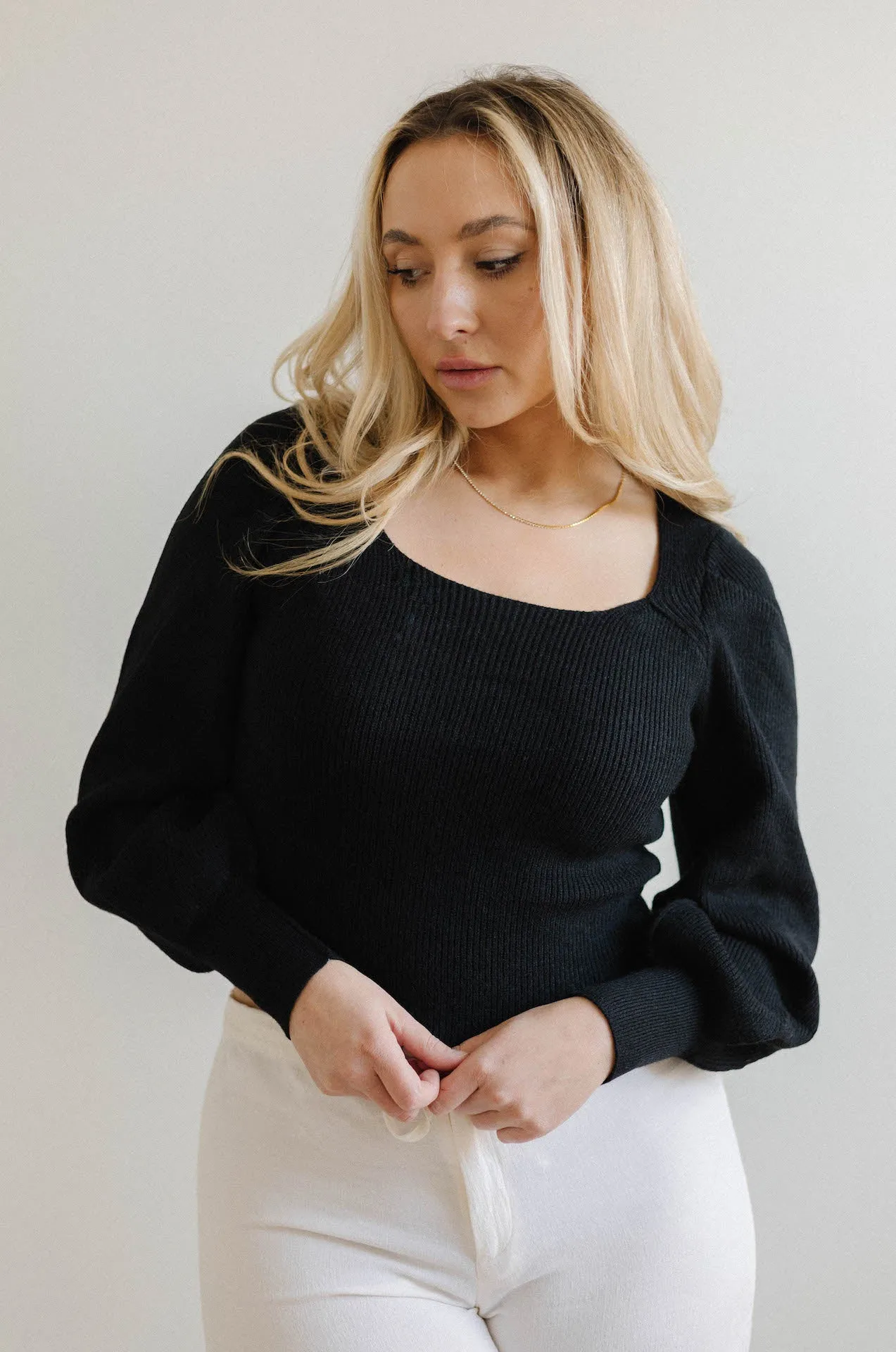 Eliza Square Neck Puff Sleeve Top