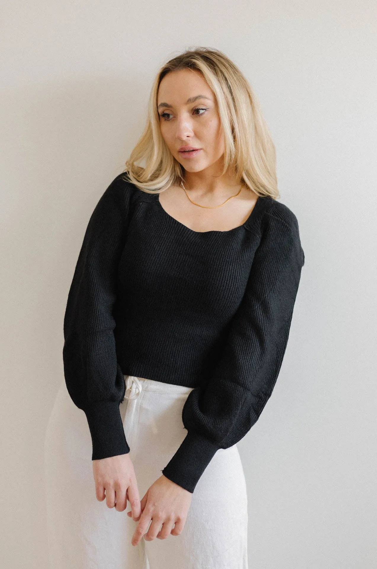 Eliza Square Neck Puff Sleeve Top