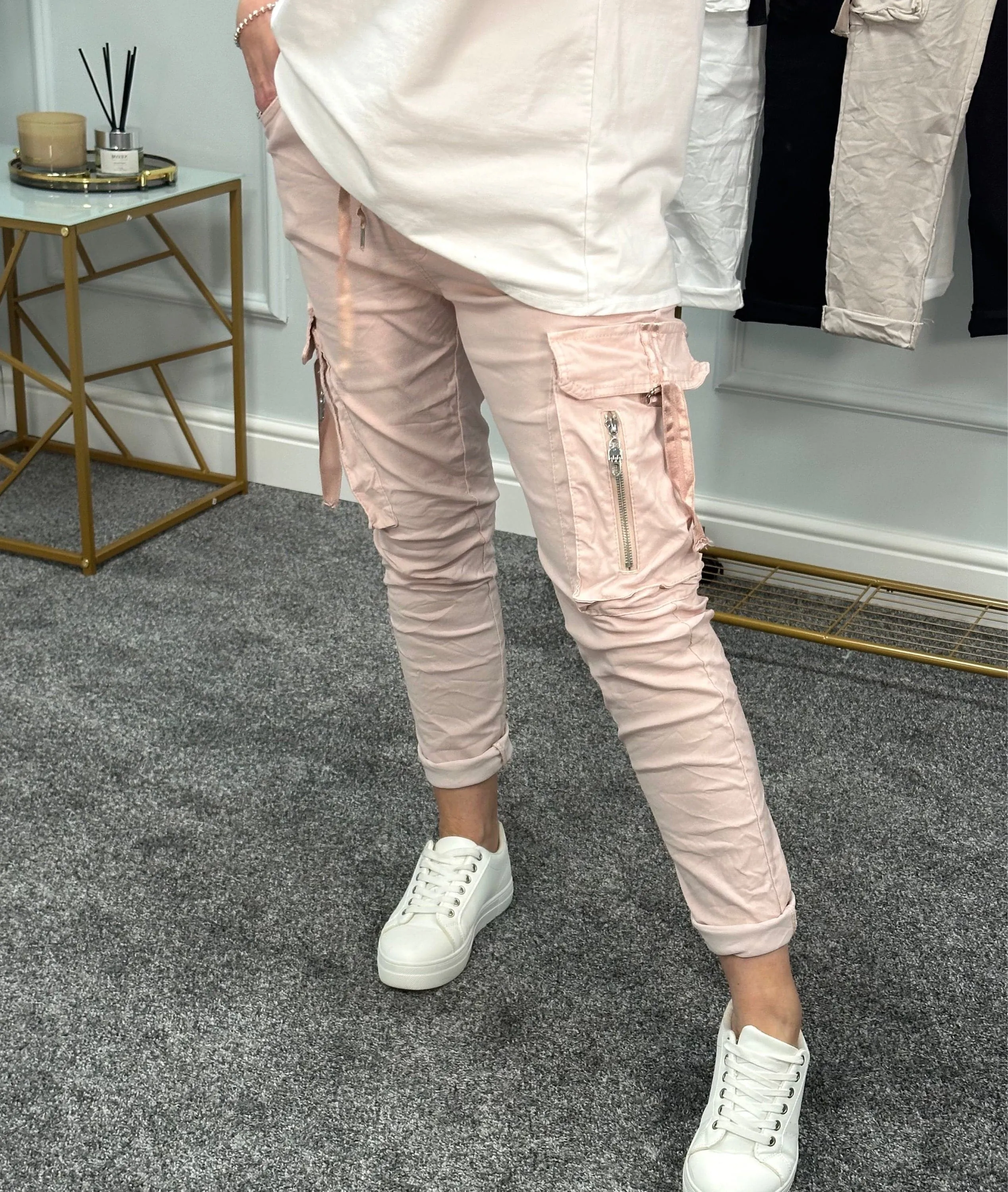 Eris Cargo Zip Pocket Magic Pants 8-16 Pink