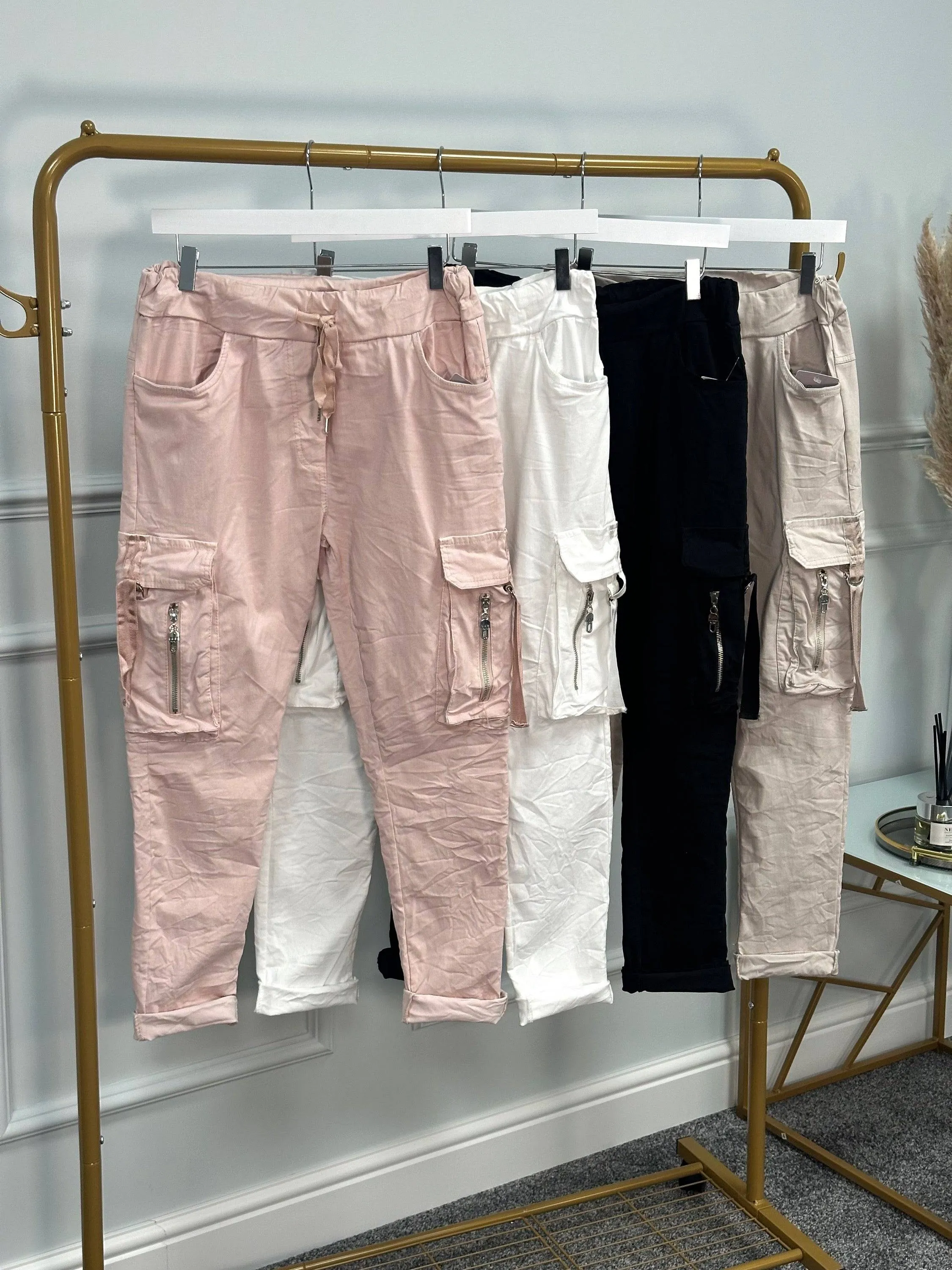 Eris Cargo Zip Pocket Magic Pants 8-16 Pink