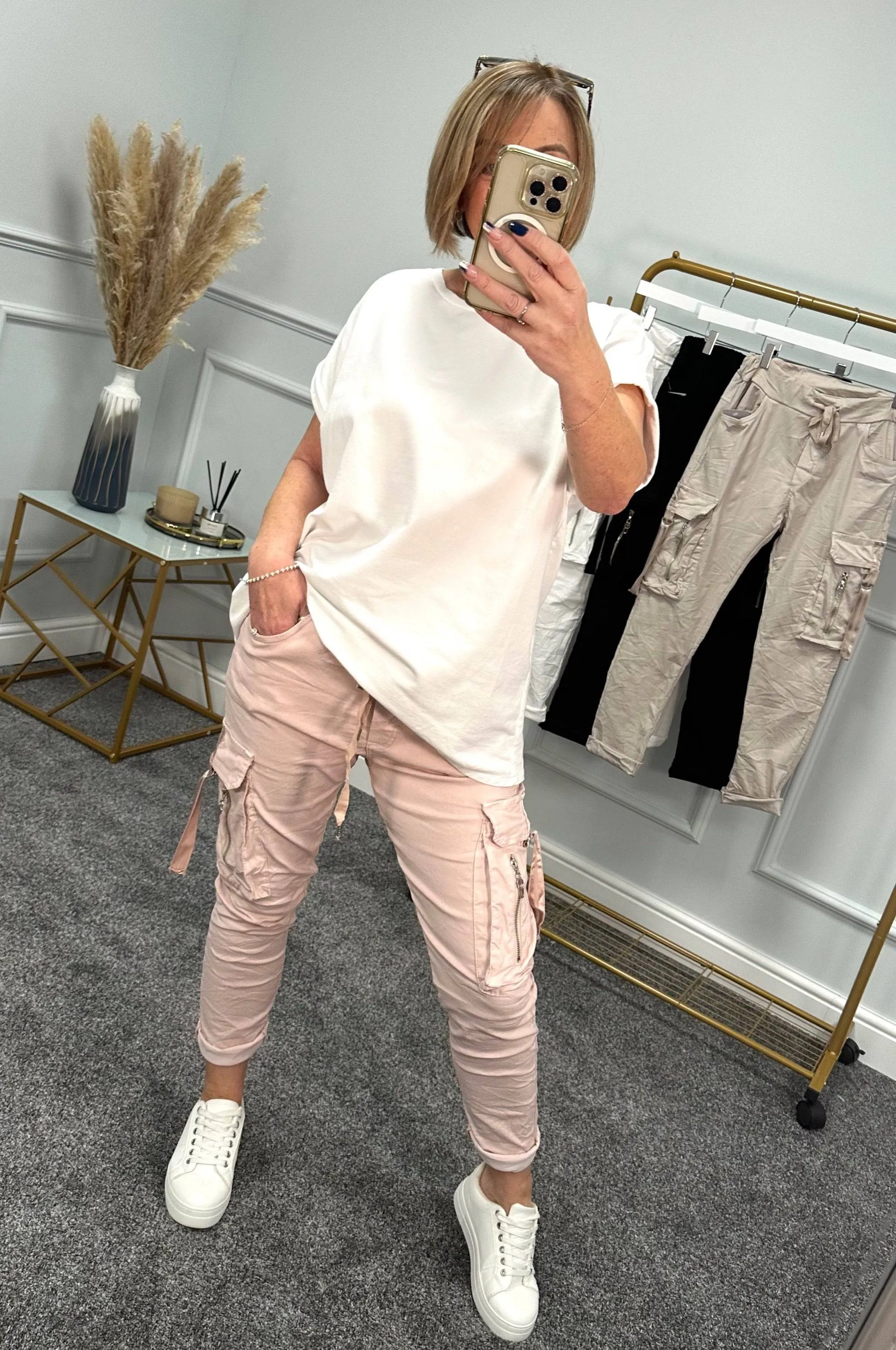 Eris Cargo Zip Pocket Magic Pants 8-16 Pink