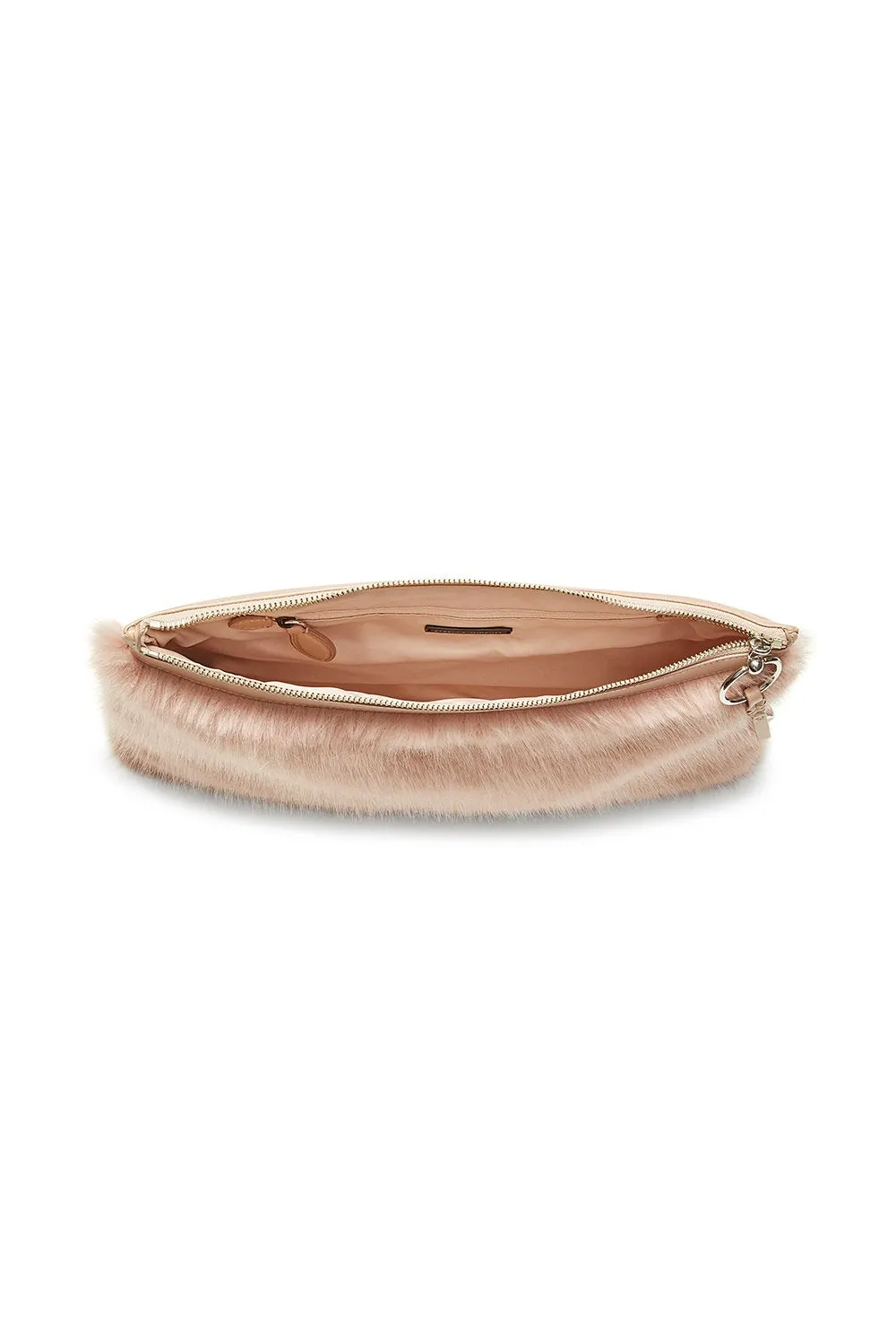 Faux Fur Large Zip Clutch