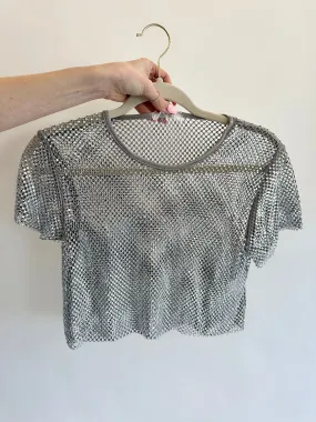 FINAL SALE!! "She's Something" Rhinestone Mesh Short Sleeve Top in 2 Colors - LIMITED EDITION!