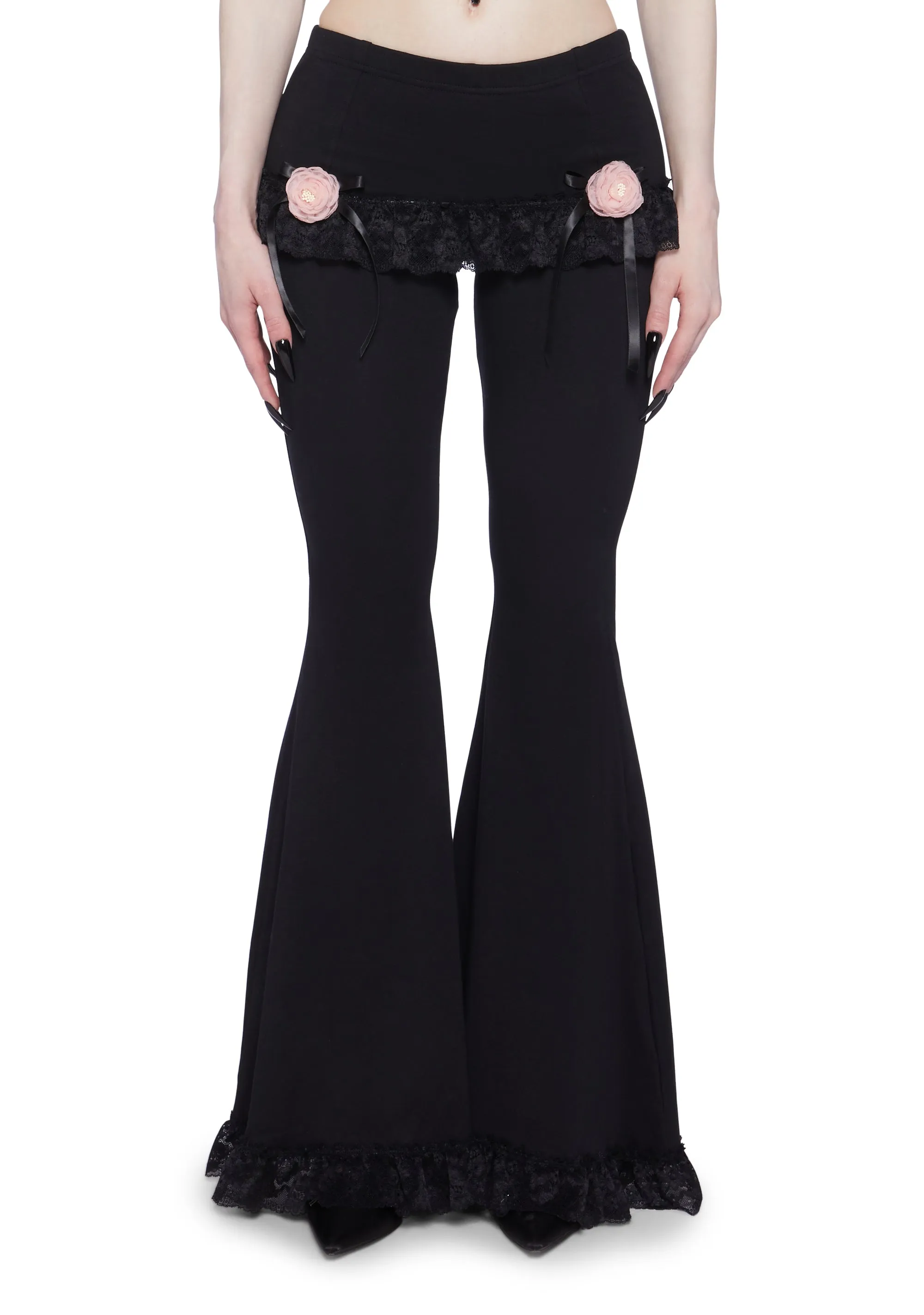 Floral Alchemy Flared Pants With Skirt