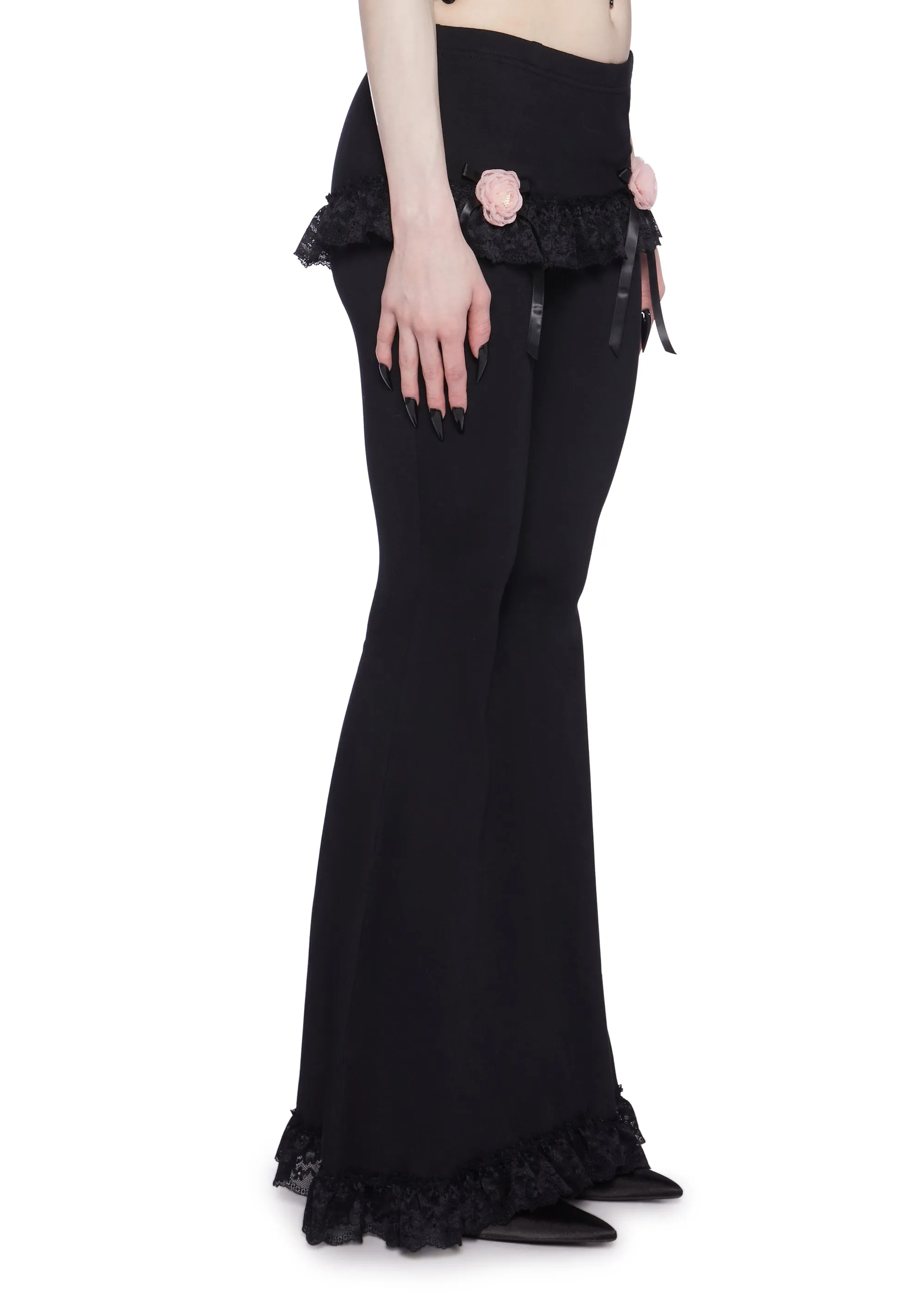 Floral Alchemy Flared Pants With Skirt