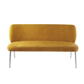 Fomo Chenille-upholstered Stainless Steel Base Settee in Pineapple