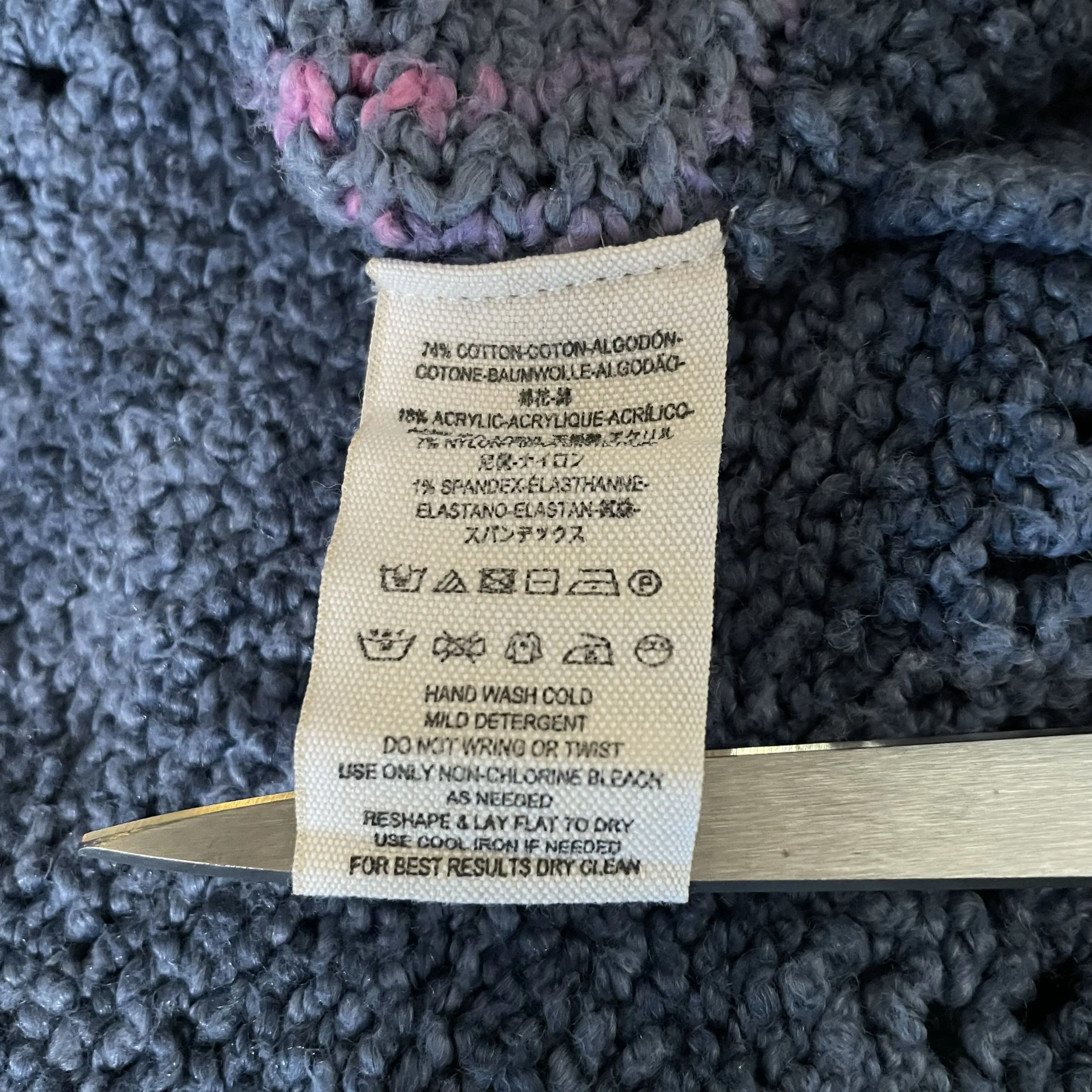 Free People | Women's Gray and Pink Cropped Pullover Sweater | Size: S