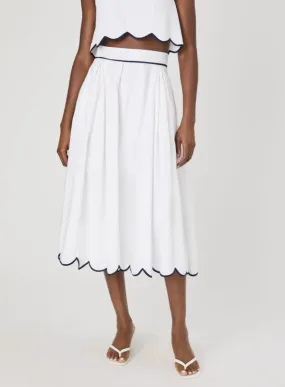 FRENCH CONNECTION ALEXIS COTTON SCALLOP SKIRT
