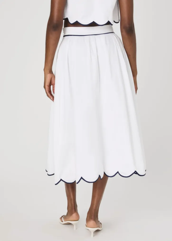FRENCH CONNECTION ALEXIS COTTON SCALLOP SKIRT