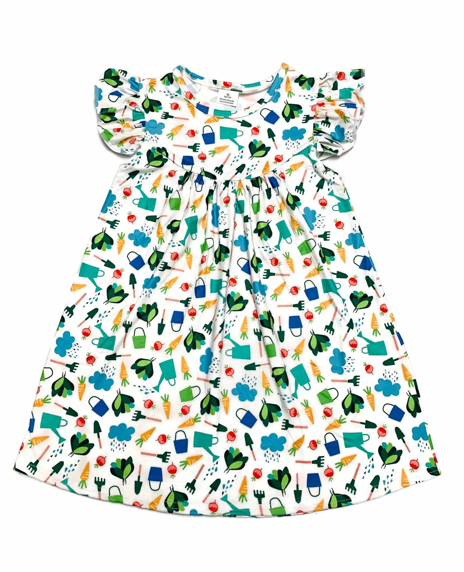 Garden Flutter Milk Silk Dress