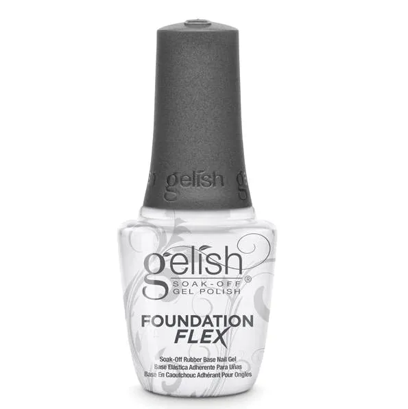 Gelish Foundation Flex Soak-Off Rubber Base Nail Gel, Clear, 15 mL | .5 fl. Oz.  #1148015