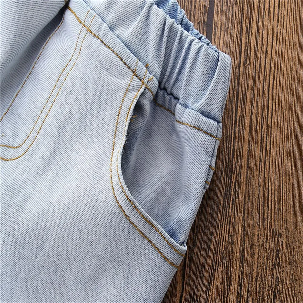 Girls Casaul Pocket Flared Jeans Wholesale