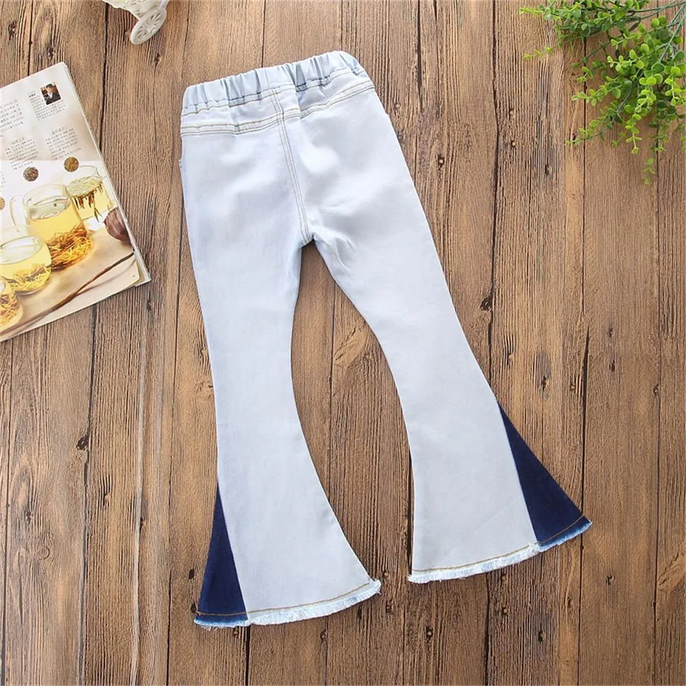 Girls Casaul Pocket Flared Jeans Wholesale
