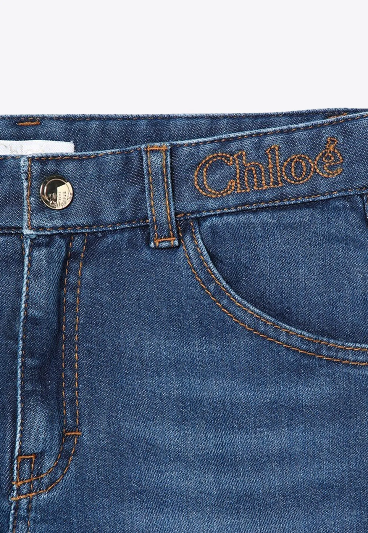 Girls Washed Denim Pants