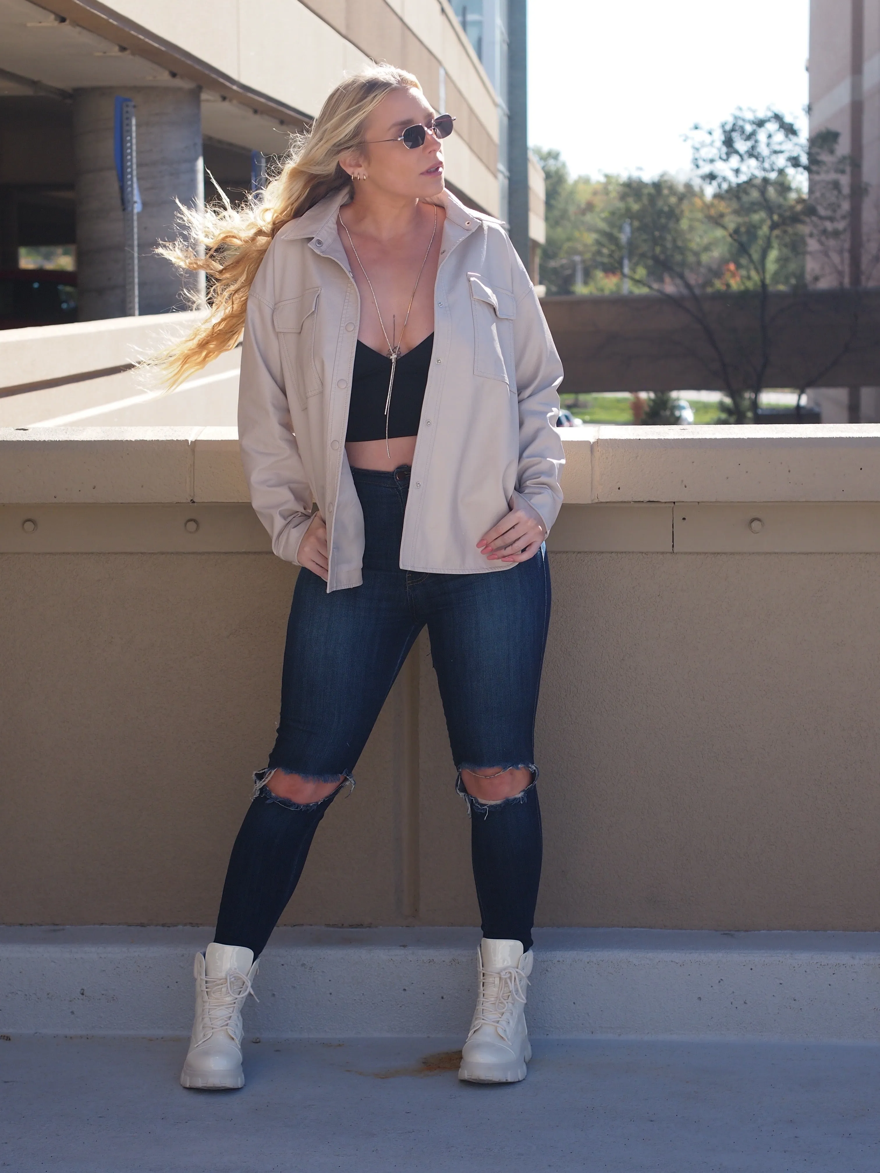 Gold Coast Vegan Leather Oversized Jacket