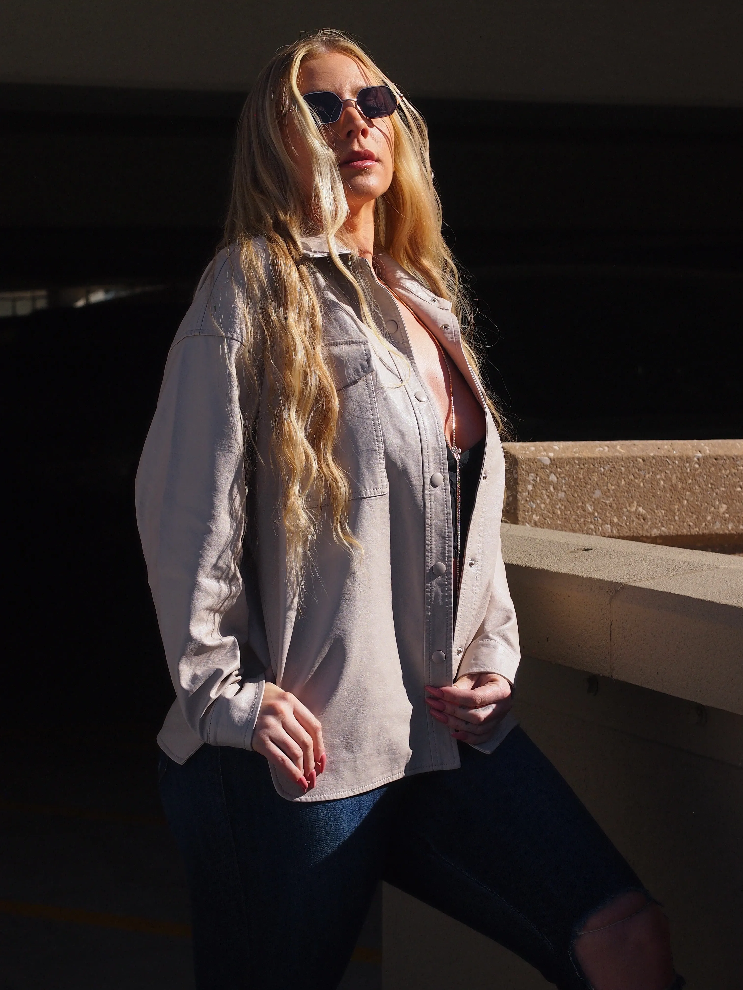 Gold Coast Vegan Leather Oversized Jacket