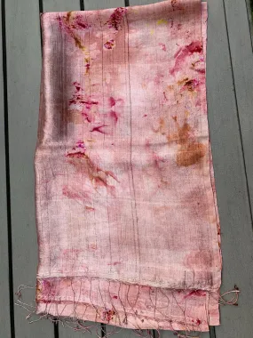 Hand Dyed Silk Scarf "Random Silk Scarf 1" Rose Pink Brown Caramel Tan Copper Gold Mulberry Silk Scarf 22.5” x 71” 57cm x 180cm