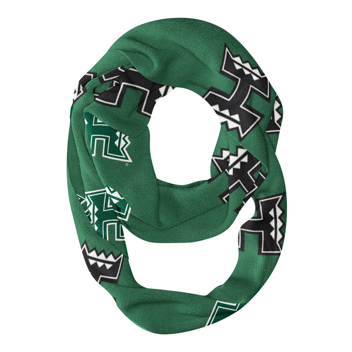Hawaii Warriors Repeat Logo Game Day Collegiate Women Light Weight Ultra Soft Infinity Scarf by Vive La Fete
