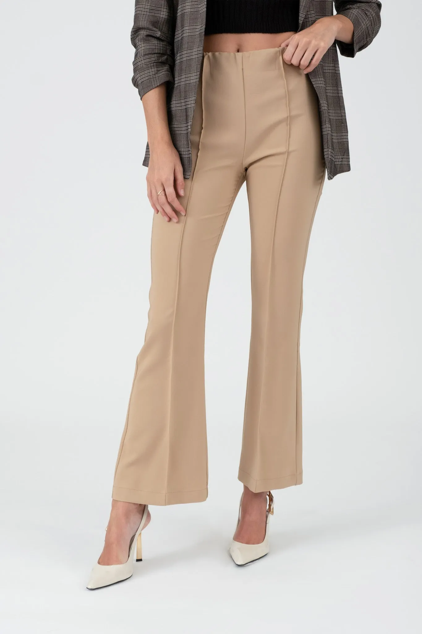 HIGH WAIST BELL BOTTOM DRESS PANTS