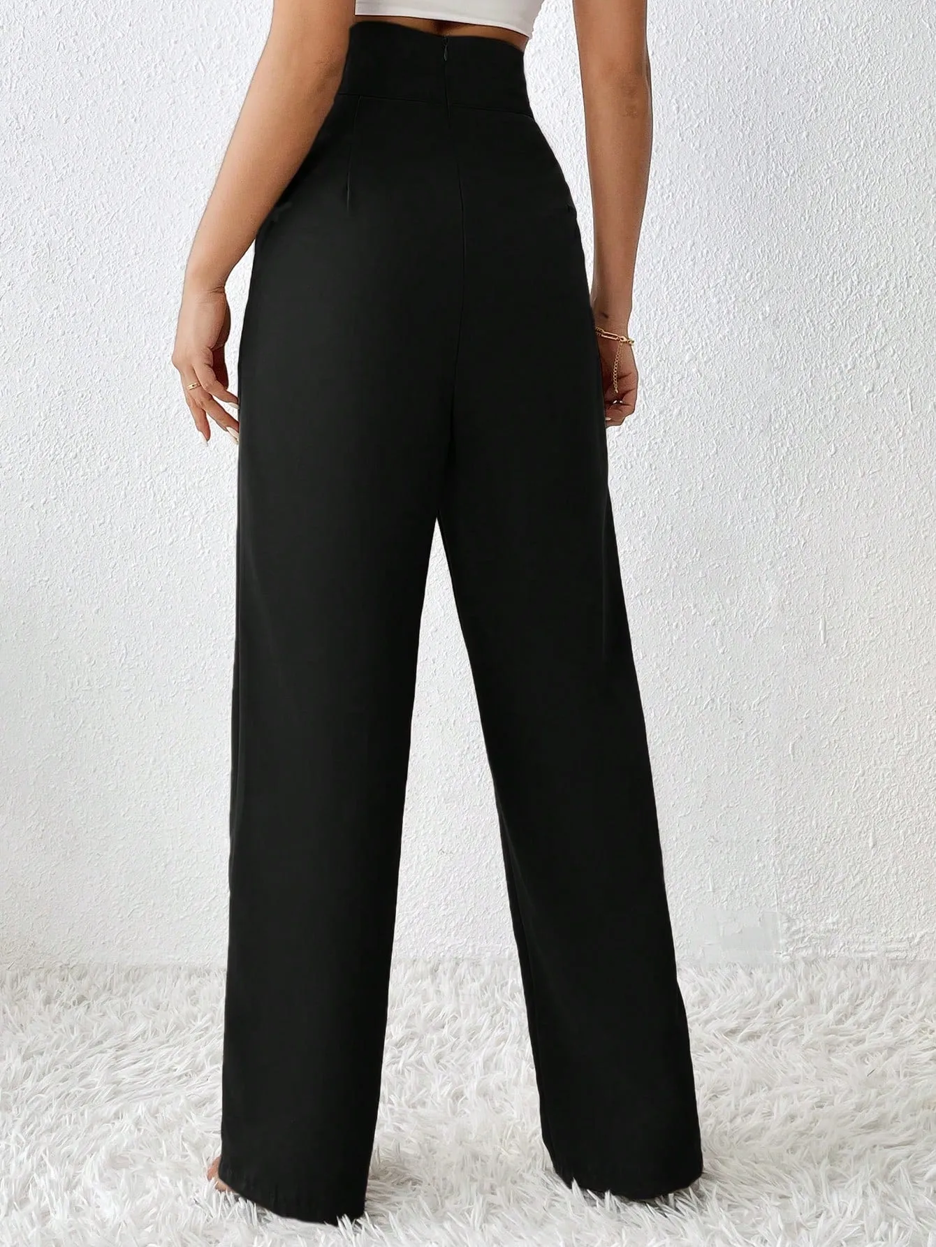 High Waist Criss Cross Wide Leg Pants
