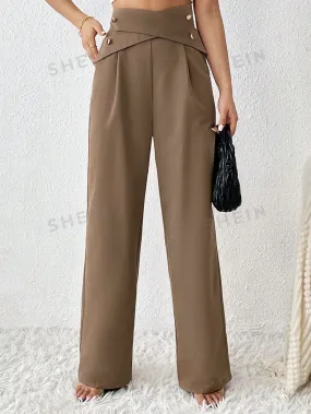 High Waist Criss Cross Wide Leg Pants