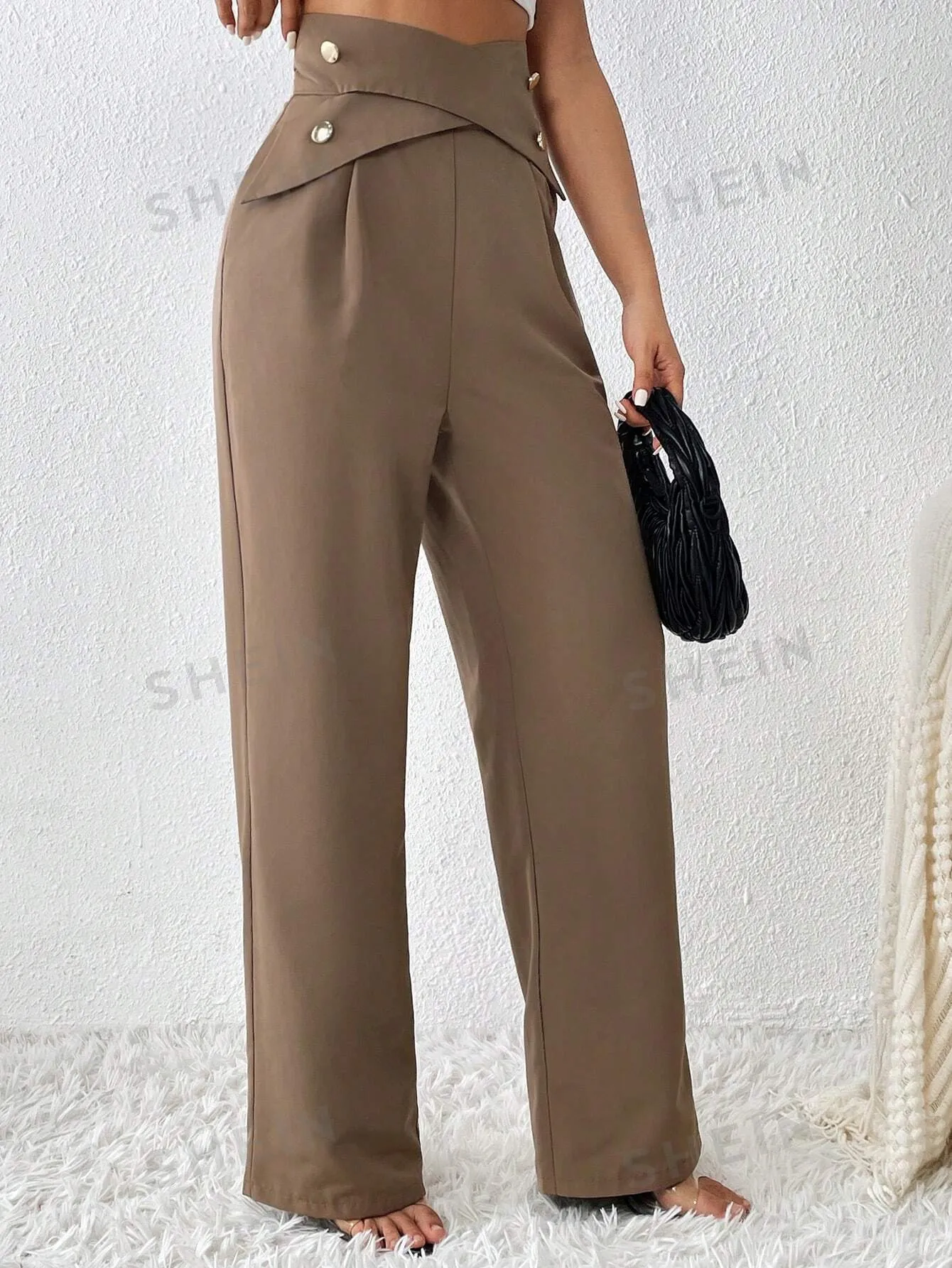 High Waist Criss Cross Wide Leg Pants