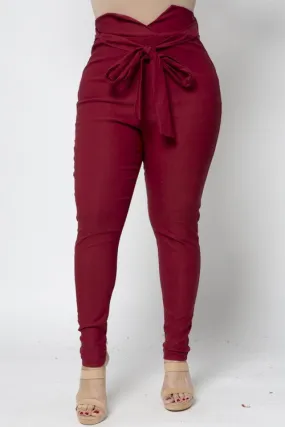 High Waist Tie Front Pants