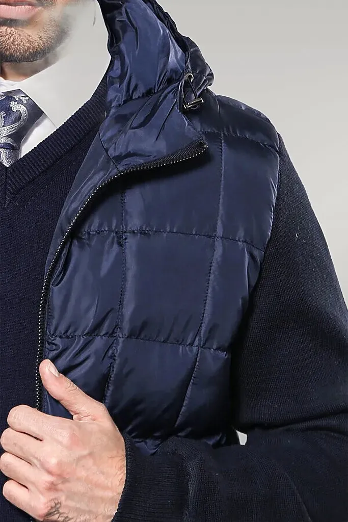 Hooded Navy Blue Coat Jacket | Wessi