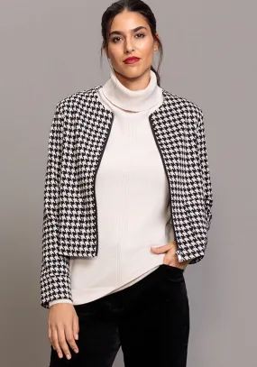 Houndstooth Cropped Jacket