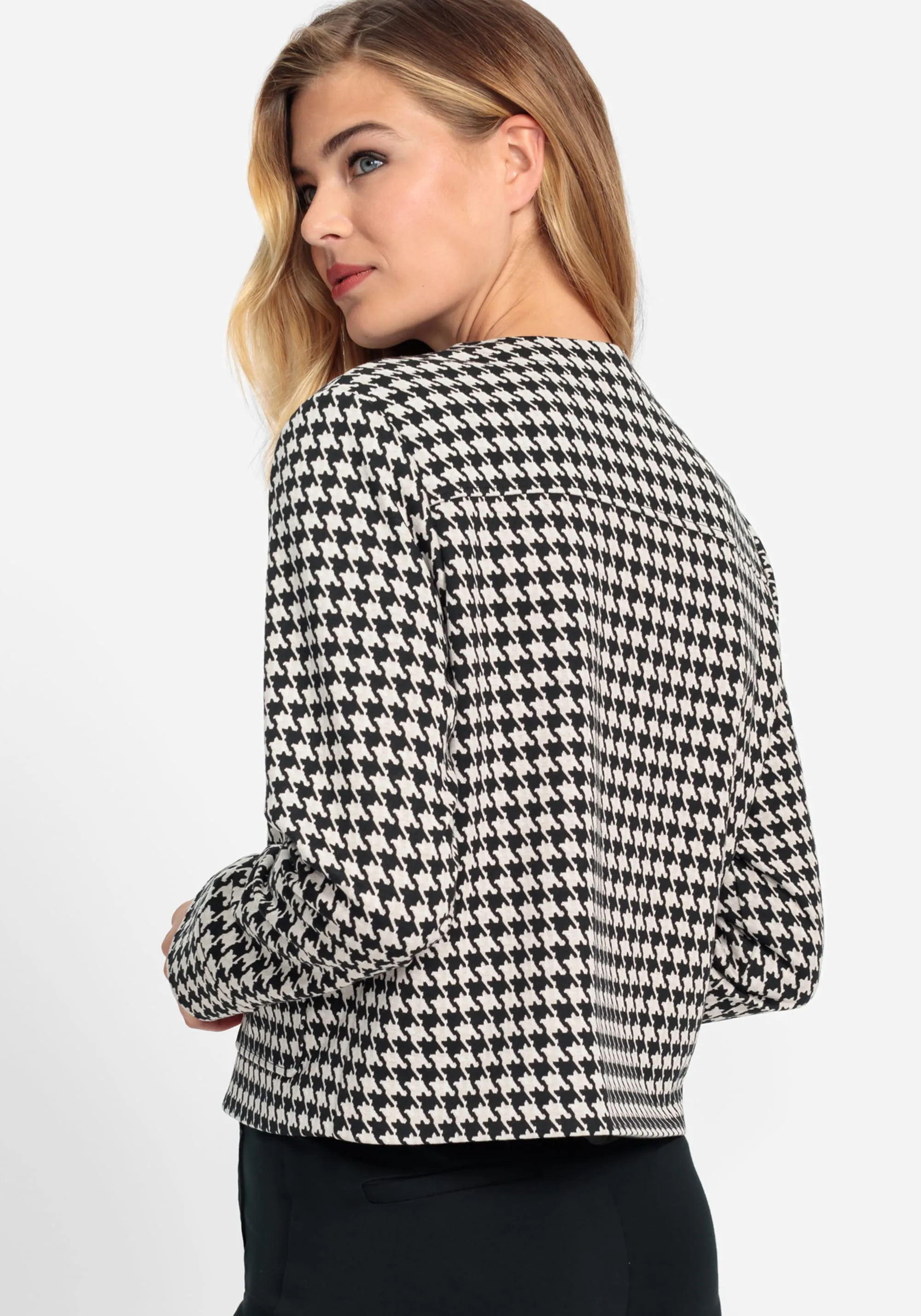 Houndstooth Cropped Jacket