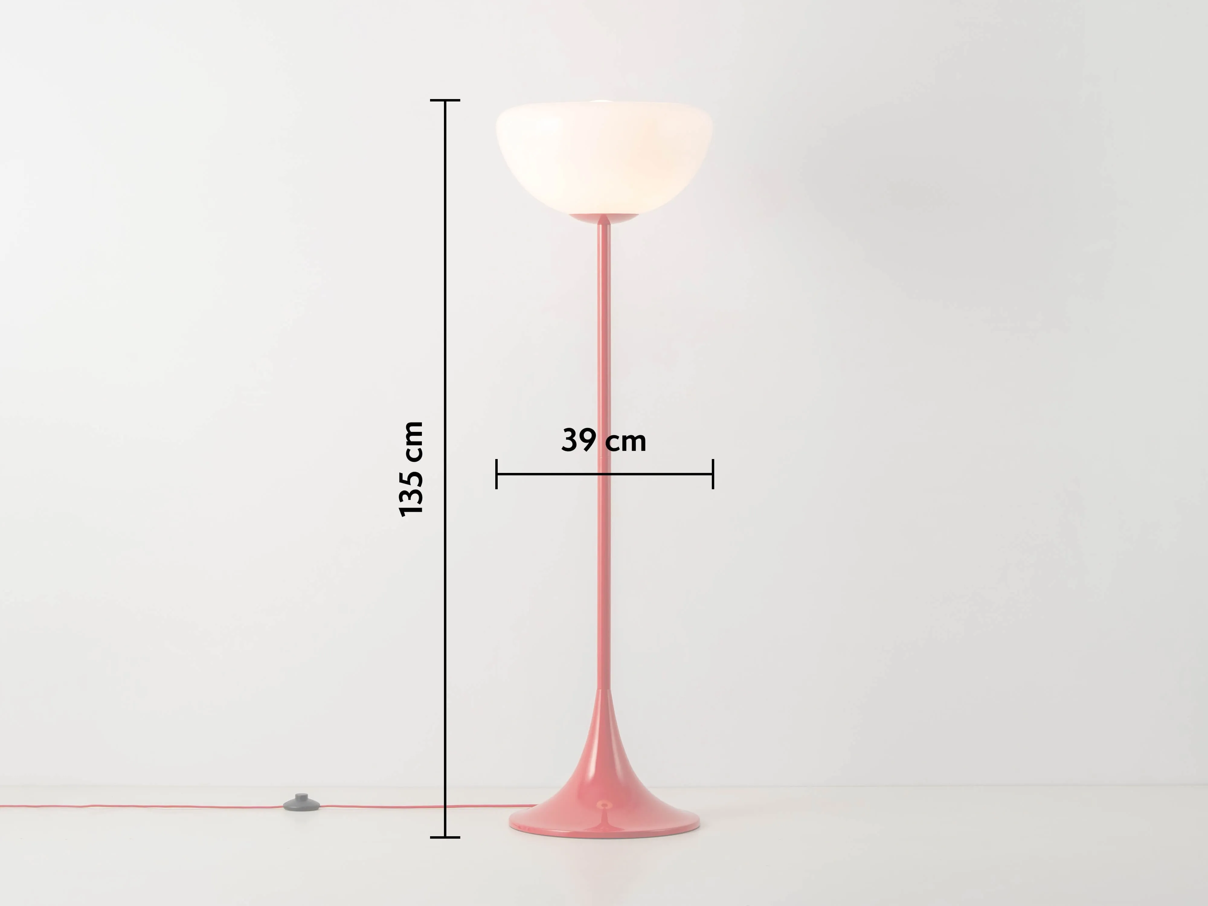 Jam red glass bowl floor lamp
