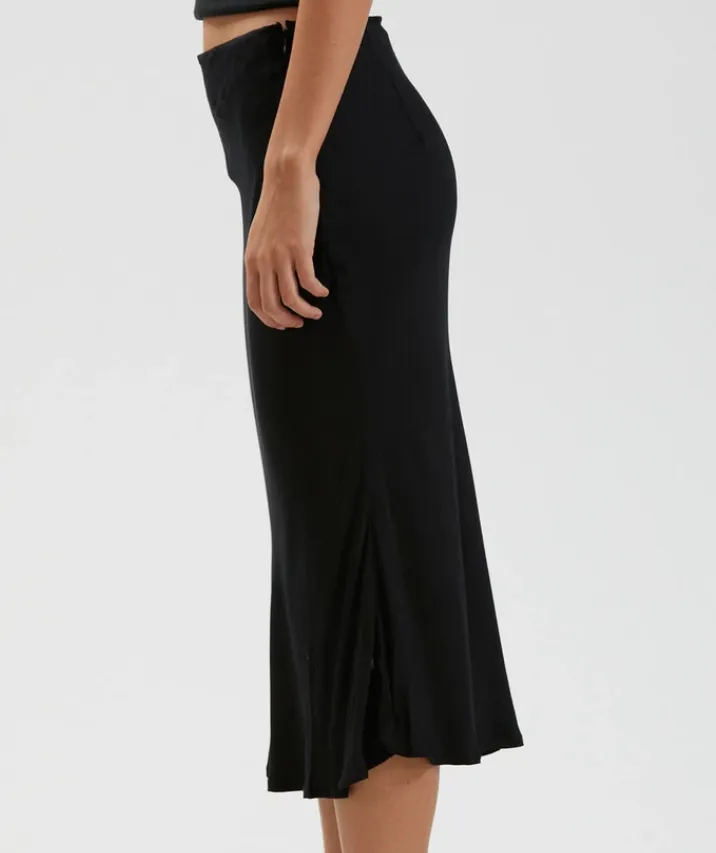 Janey Recycled Midi Skirt - Black