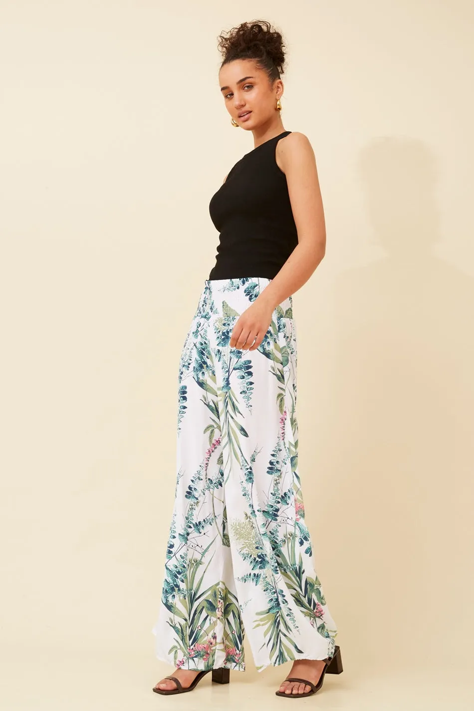 JANINE TROPICAL PRINT PANTS
