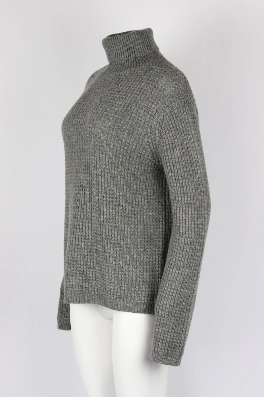 JENNI KAYNE WAFFLE KNIT WOOL BLEND TURTLENECK SWEATER MEDIUM