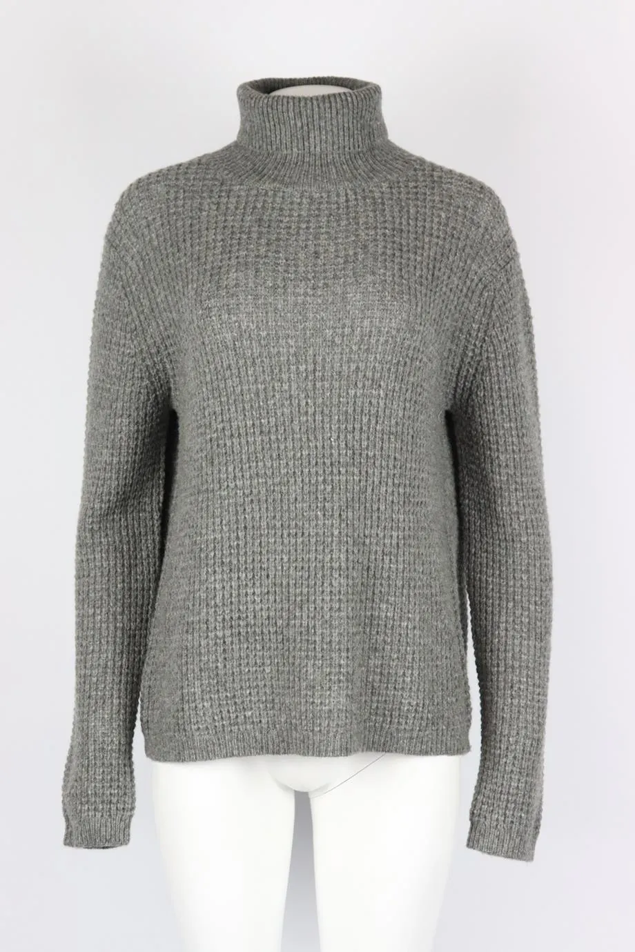 JENNI KAYNE WAFFLE KNIT WOOL BLEND TURTLENECK SWEATER MEDIUM