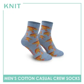 Knit Men's Pizza Hotdog Cotton Light Performance Crew Socks 1 pair KMC3411